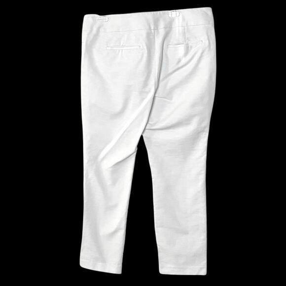 Ann Taylor Factory Signature Pants Womens 14 White Cotton Blend Stretch - Picture 2 of 12